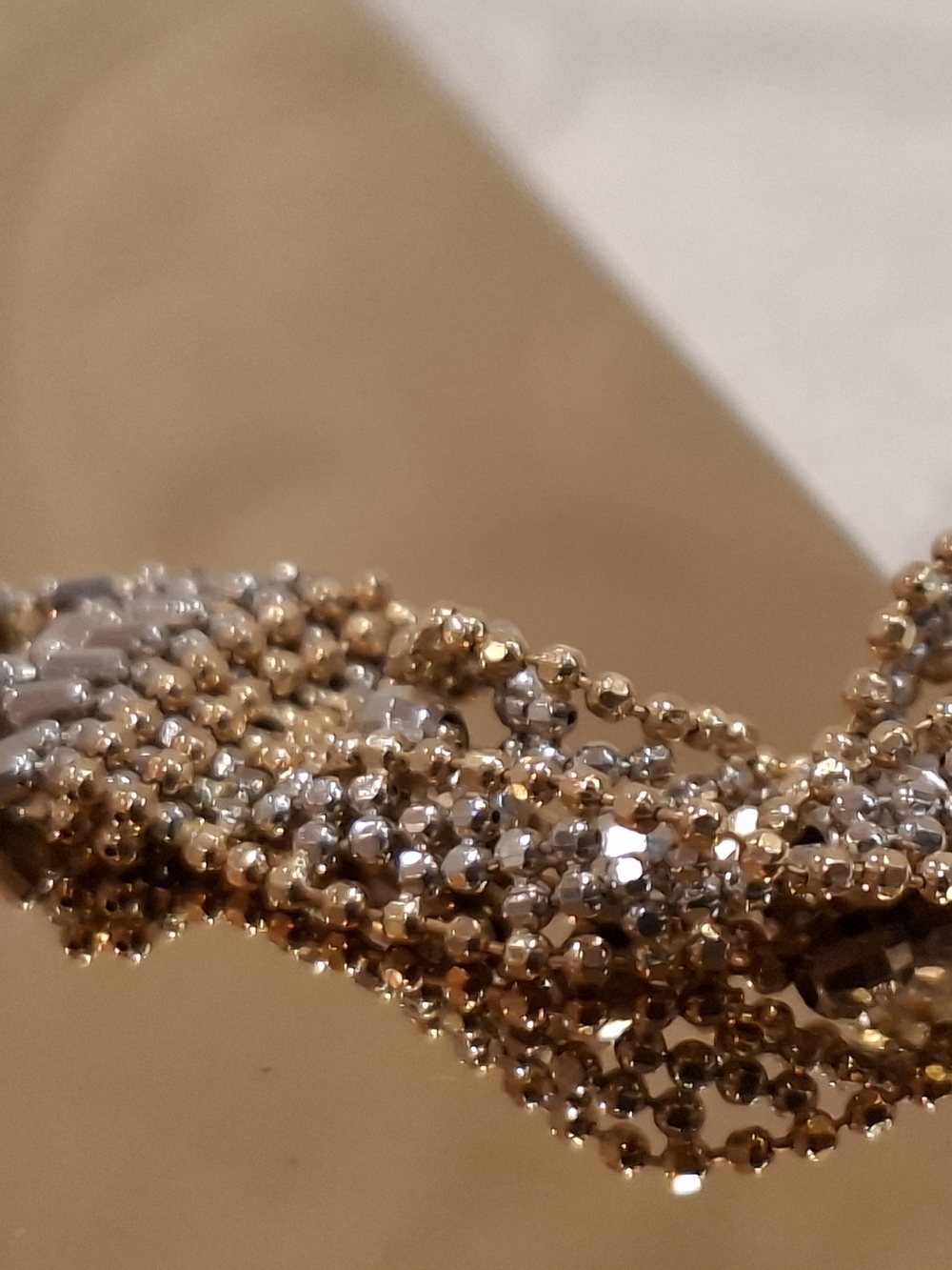 Layered Gold and Silver Beaded Women's Necklace